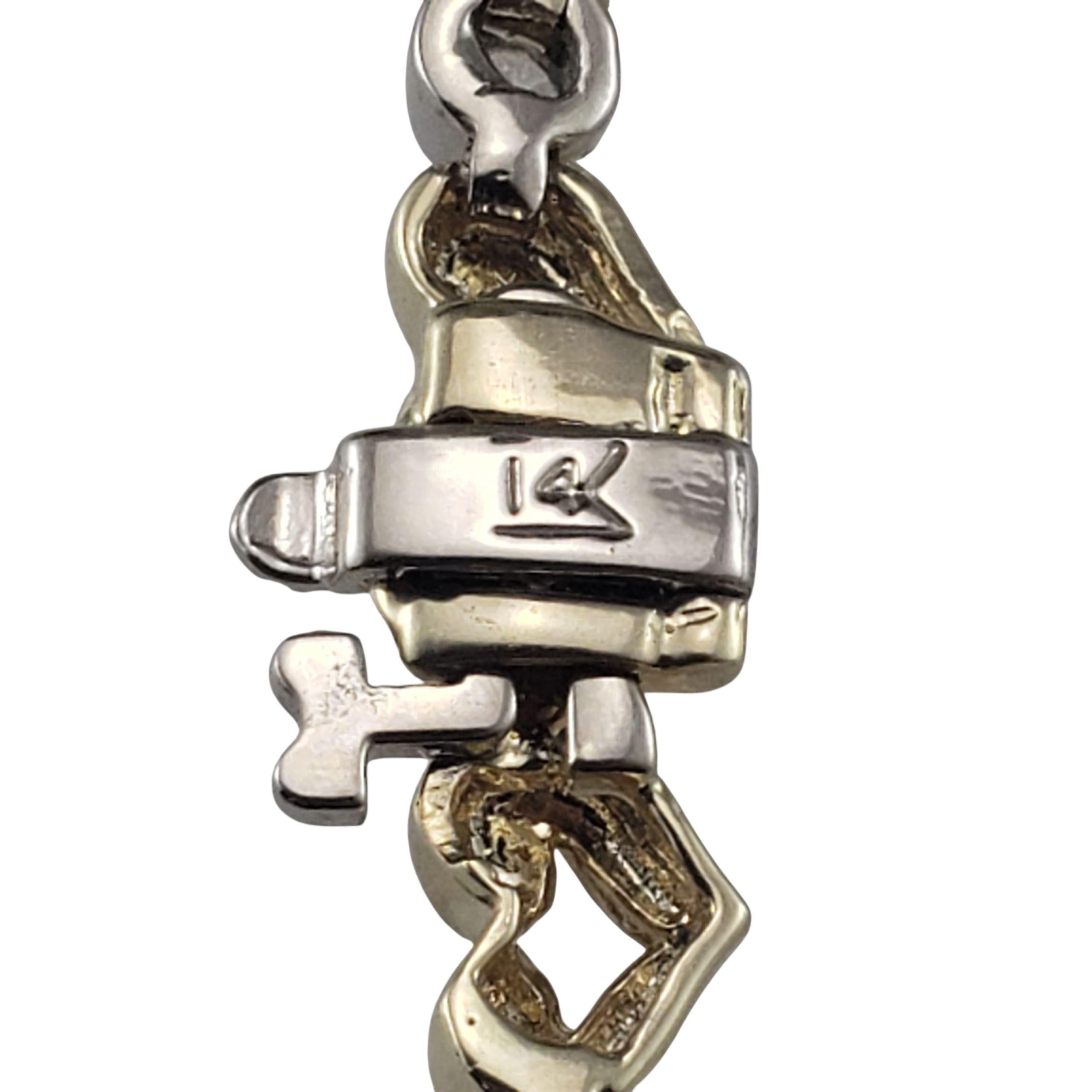 Bracelet à cœur ouvert en or jaune et blanc 14K et diamants #23427 Bon état - En vente à Washington Depot, CT