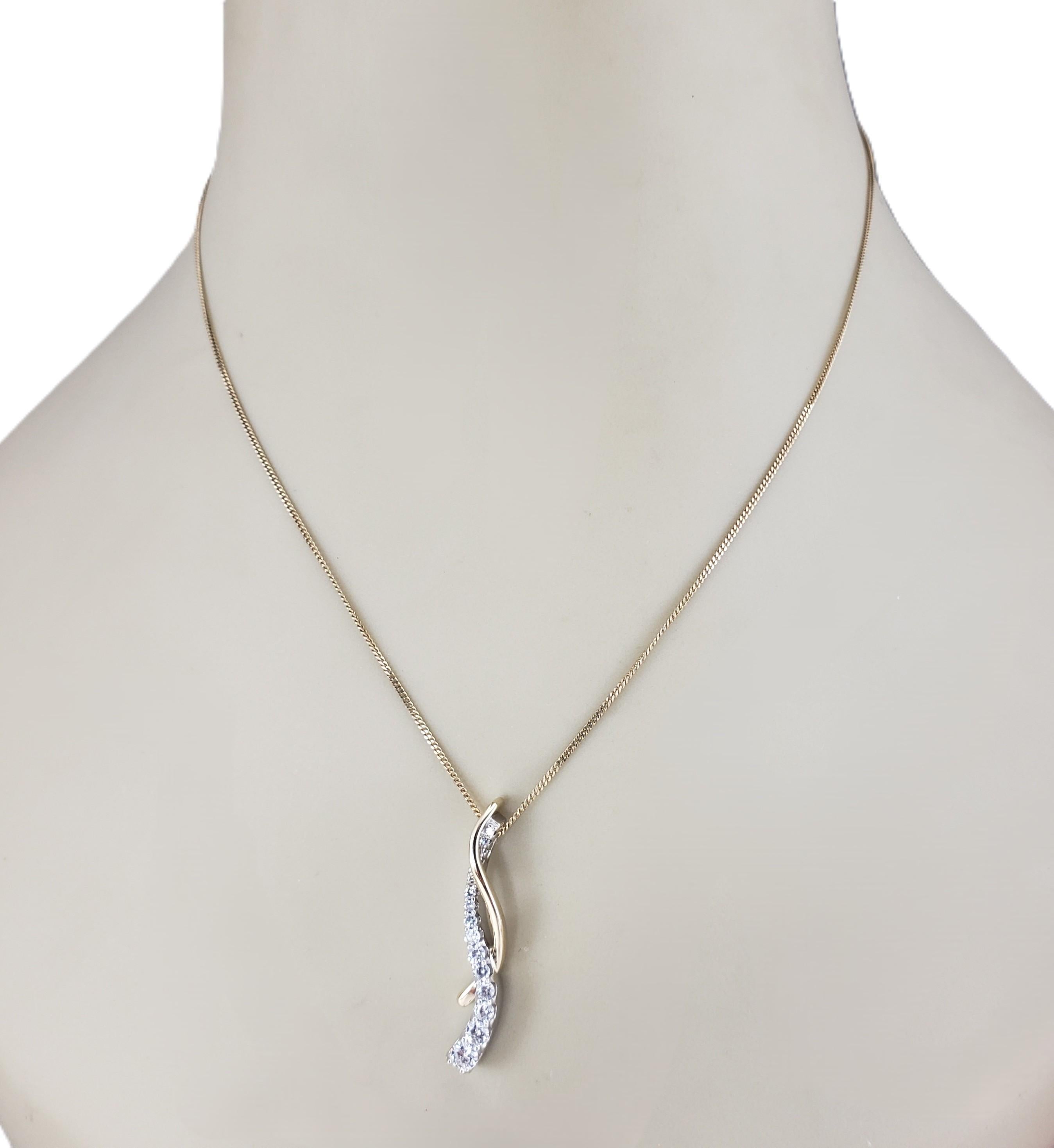 Pendentif diamant en or jaune et blanc 14K #23150 en vente 1