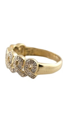 14K Yellow and White Gold Diamond Ribbons Ring Size 6 #18160
