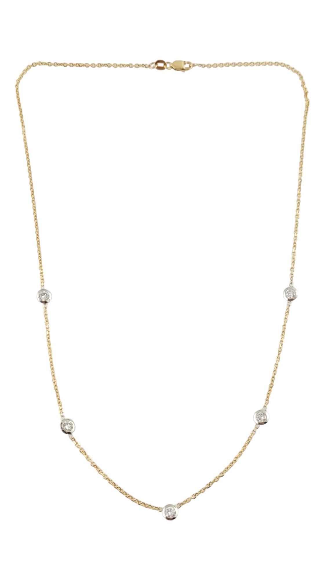 14 Karat Yellow Gold Gemstone Station Necklace For Sale at 1stDibs ...