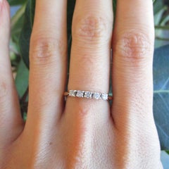 14 Karat Yellow and White Gold Estate Five-Stone Diamond Anniversary Band