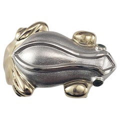 14K Yellow and White Gold Frog Ring Size 7.25-7.5 #23409