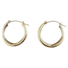 Vintage 14K Yellow and White Gold Hoops