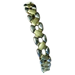 Pulsera Aurafin Italiana de Oro Amarillo y Blanco de 14K