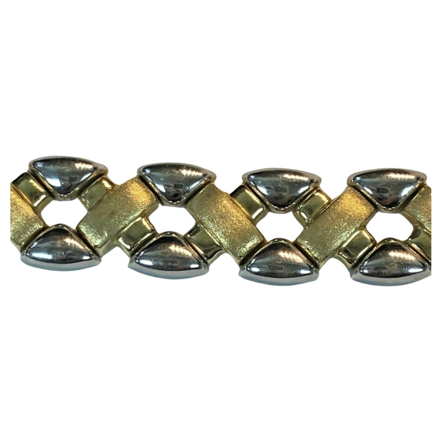 Bracelet AURAFIN italien en or jaune et blanc 14K en vente 1