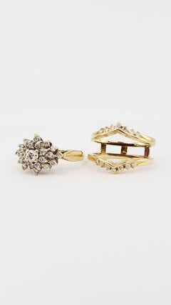 14k Yellow and White Gold Lady's Wedding Ring with 43 Diamonds