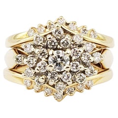 14k Yellow and White Gold Lady
s Wedding Ring with 43 Diamonds