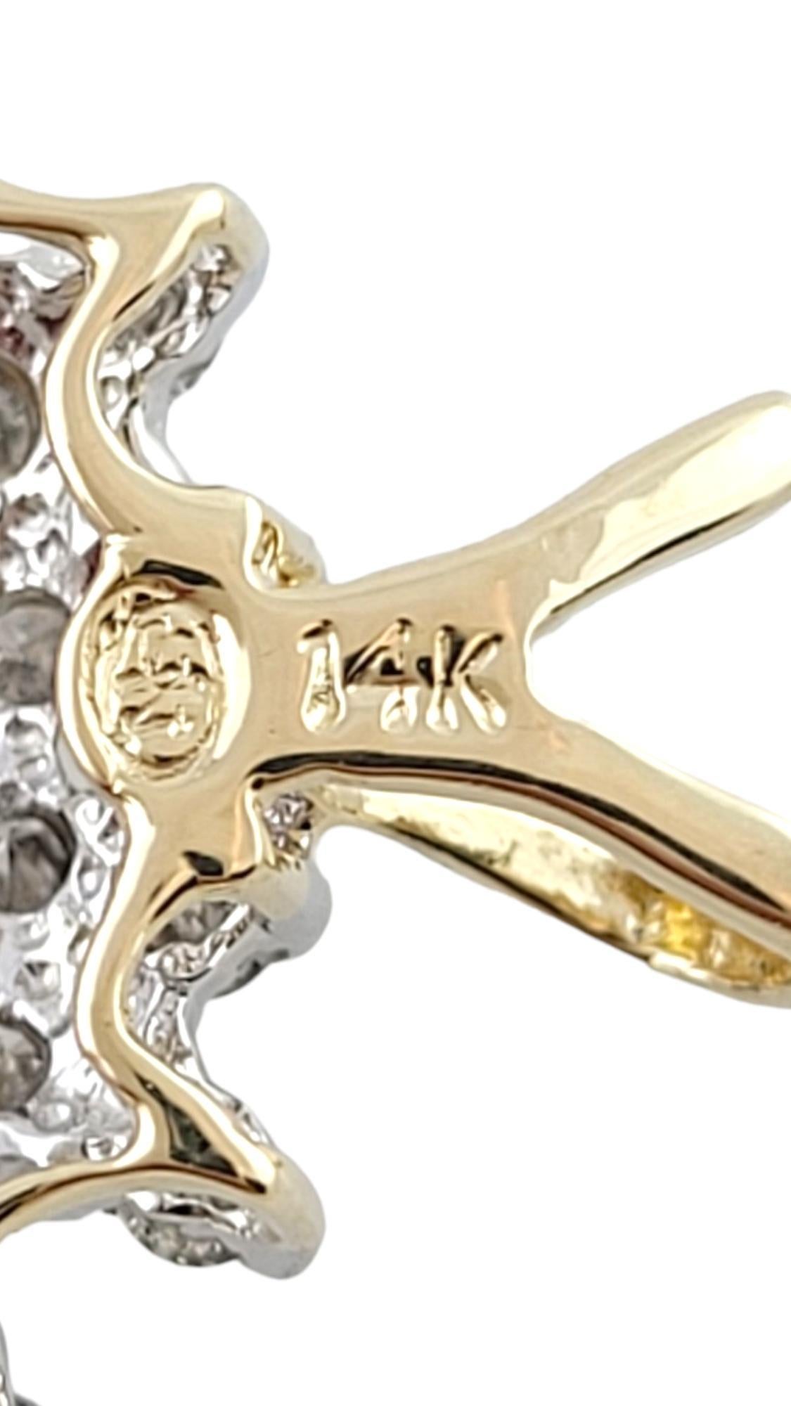 Pendentif cœur ouvert en or jaune et blanc 14 carats n° 18164 Bon état - En vente à Washington Depot, CT