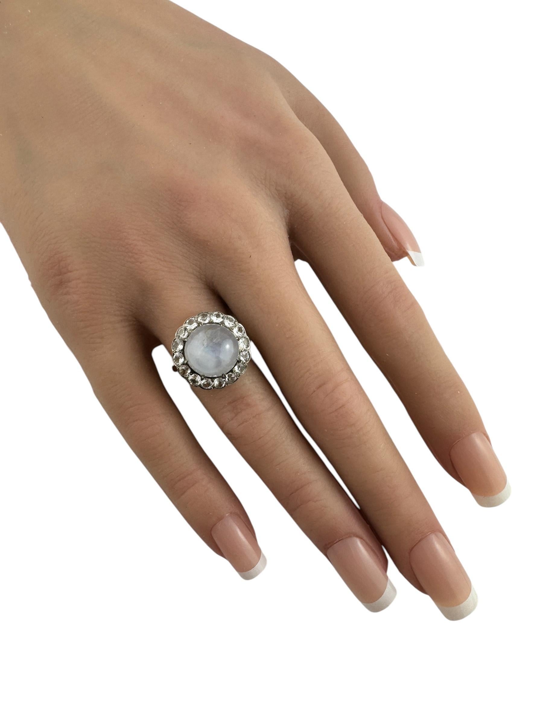 14K Yellow and White Gold Star Sapphire White Sapphire Halo Ring #19701 For Sale 3