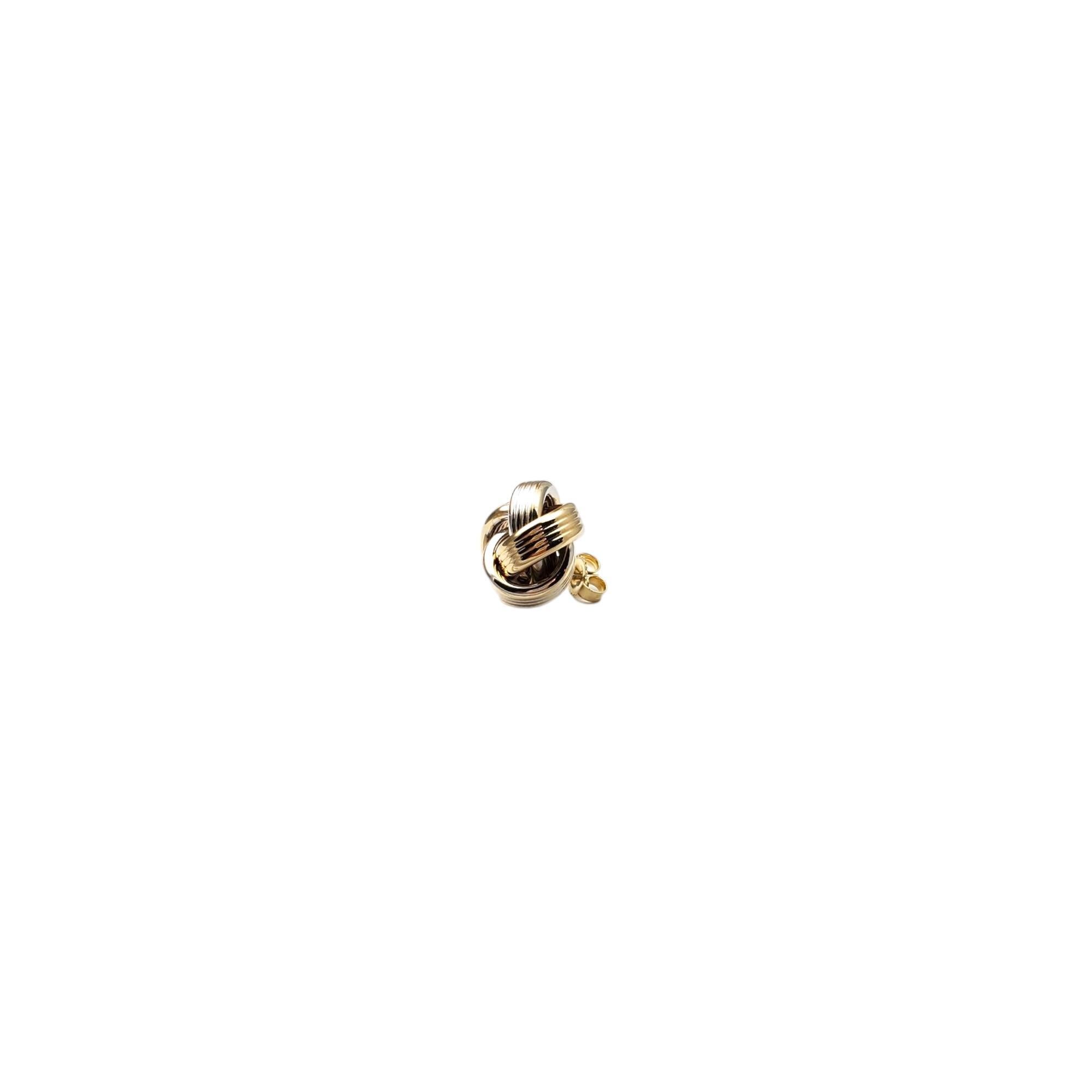 Boucles d'oreilles nœud en or jaune et blanc 14K #17009 en vente 1