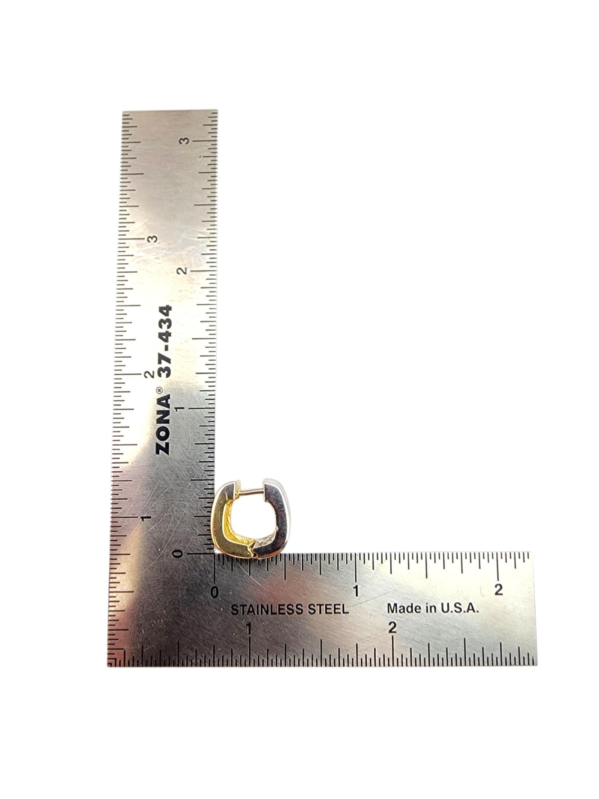 14K Yellow and White Gold Two-Tone Wide Hoop Earrings #22717 For Sale 3