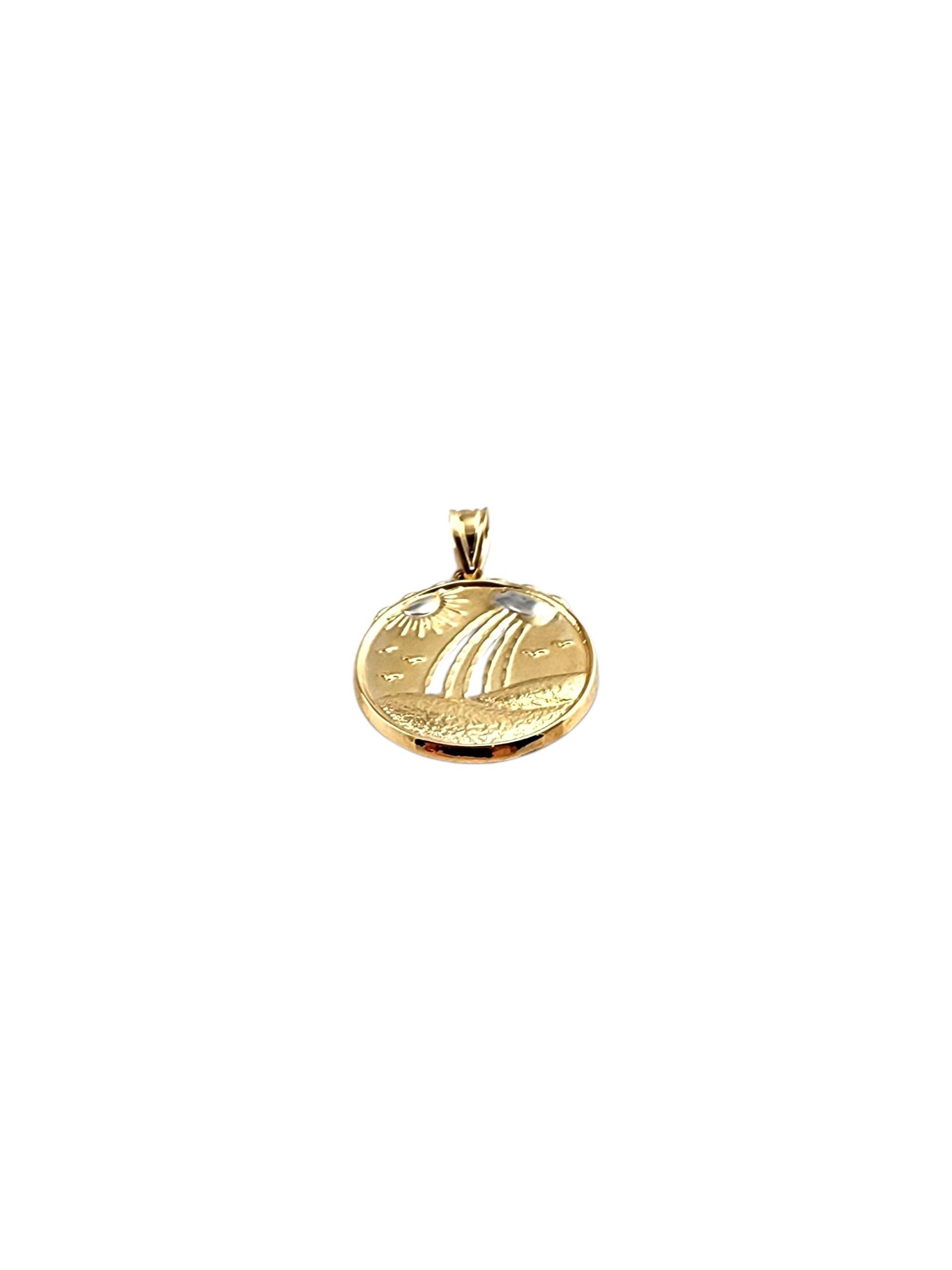 Donna Ciondolo in oro giallo e bianco 14K 