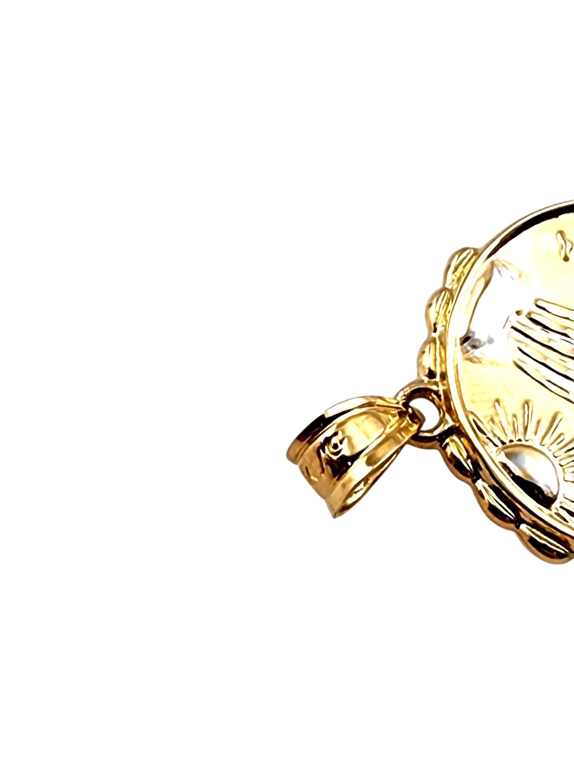 Ciondolo in oro giallo e bianco 14K 
