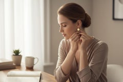 14K Yellow Brushed Gold Fish Hook Round Ball Earrings