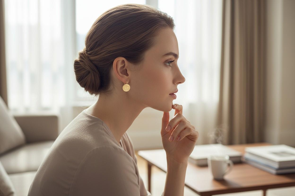 Orecchini a sfera tondi con gancio a pesce in oro giallo spazzolato 14K in vendita 2