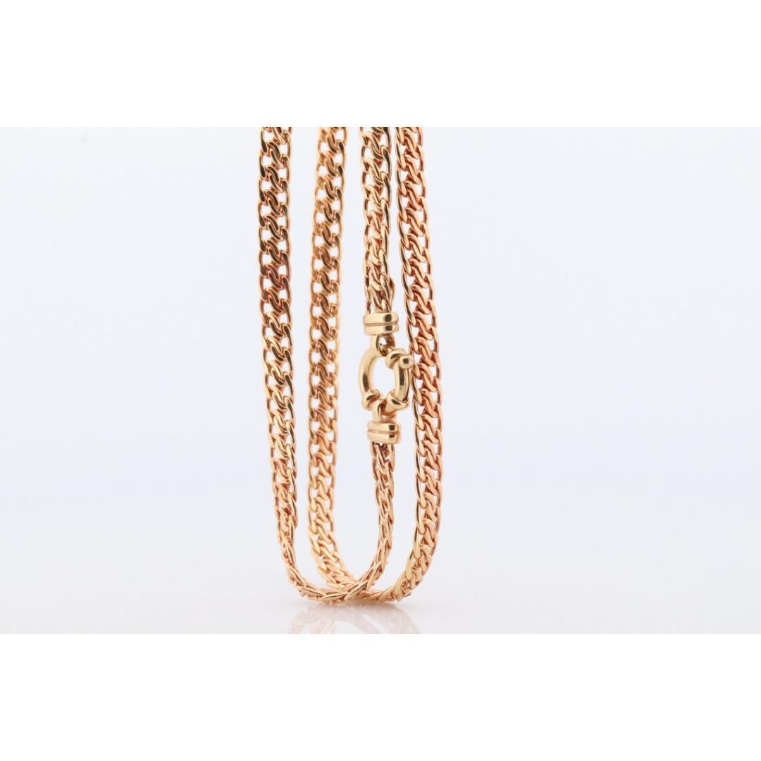 Women's 14k Yellow ChainMail Mesh Necklace.Round Clasp Infinity link Yellow gold Italian