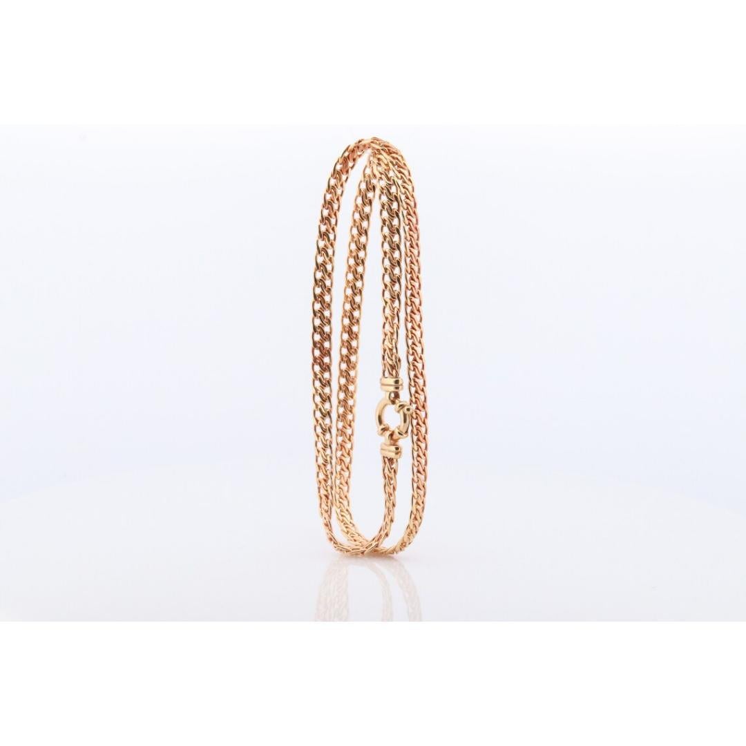 14k Yellow ChainMail Mesh Necklace.Round Clasp Infinity link Yellow gold Italian 2