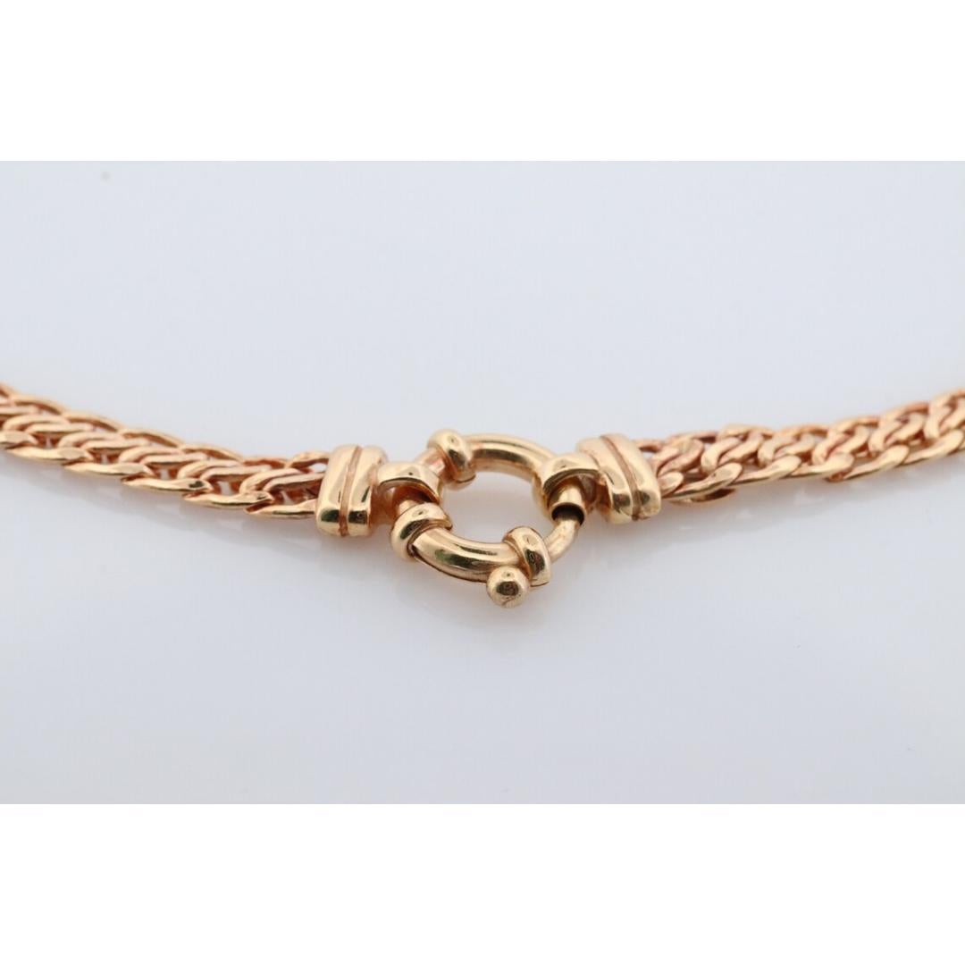 14k Yellow ChainMail Mesh Necklace.Round Clasp Infinity link Yellow gold Italian 3