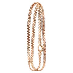 14k Yellow ChainMail Mesh Necklace.Round Clasp Infinity link Yellow gold Italian