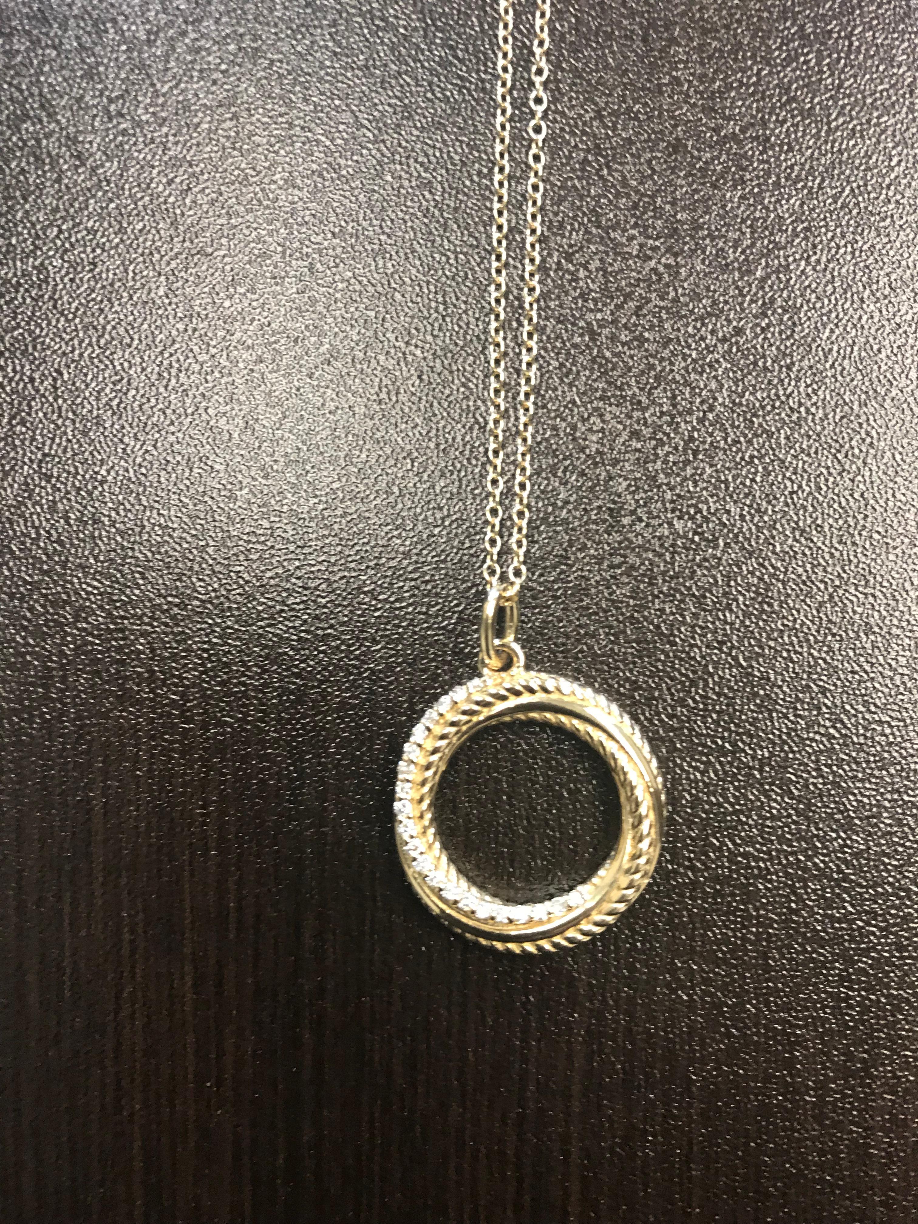 Women's or Men's 14 Karat Yellow Circle Pendant For Sale