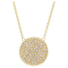14k Yellow Diamond Disc Necklace