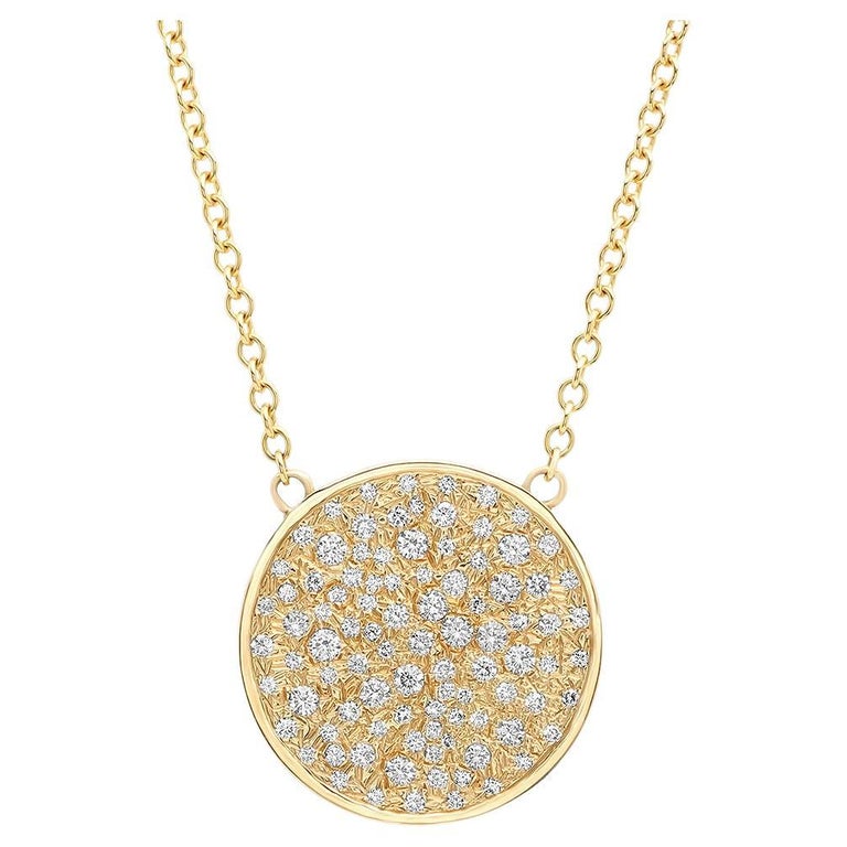 Diamond disc necklace Clearance