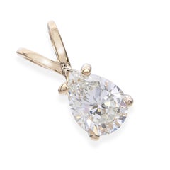 14k Yellow GIA 1.03 H Si2 Pear Diamond Pendant