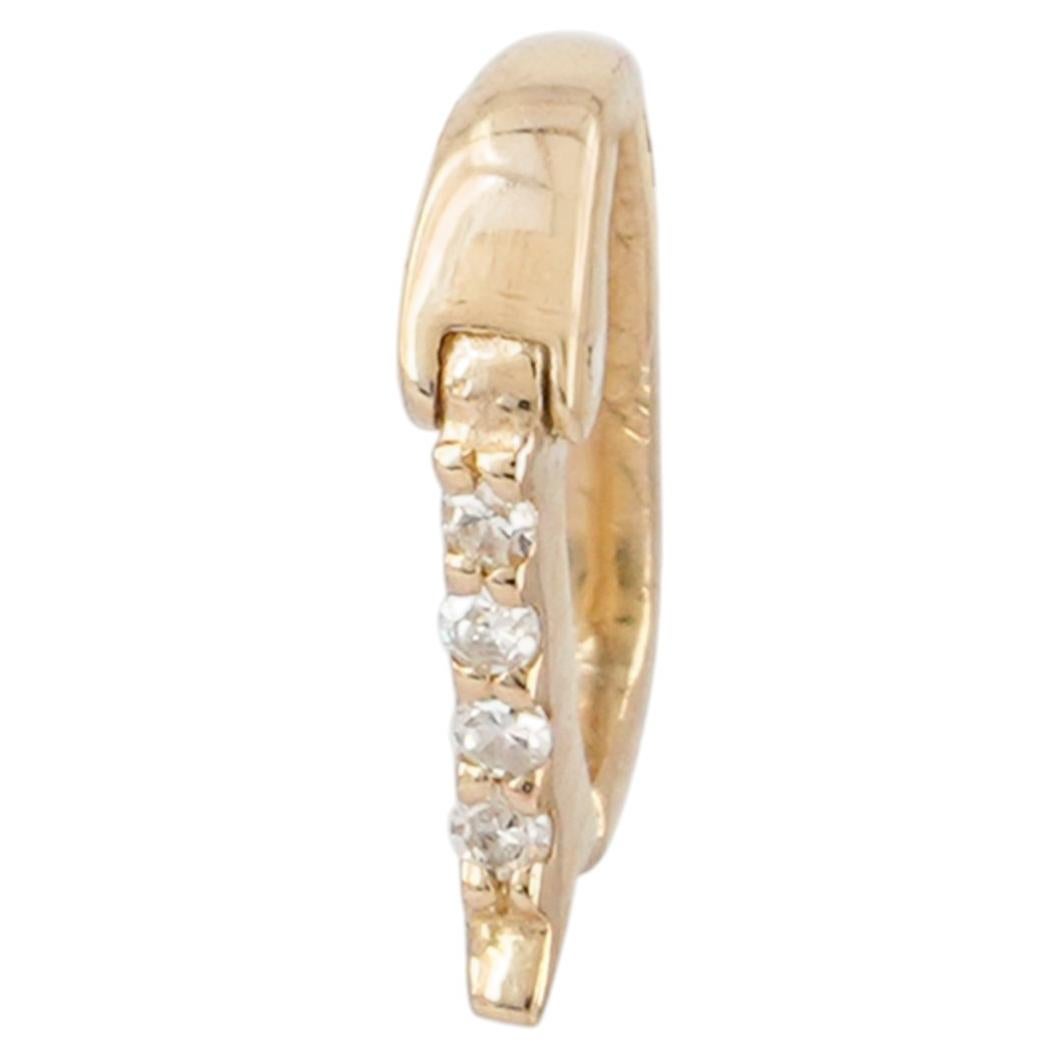Ciondolo a goccia lineare in oro giallo 14K con diamante naturale da 0,02 carati e quattro pietre. in vendita