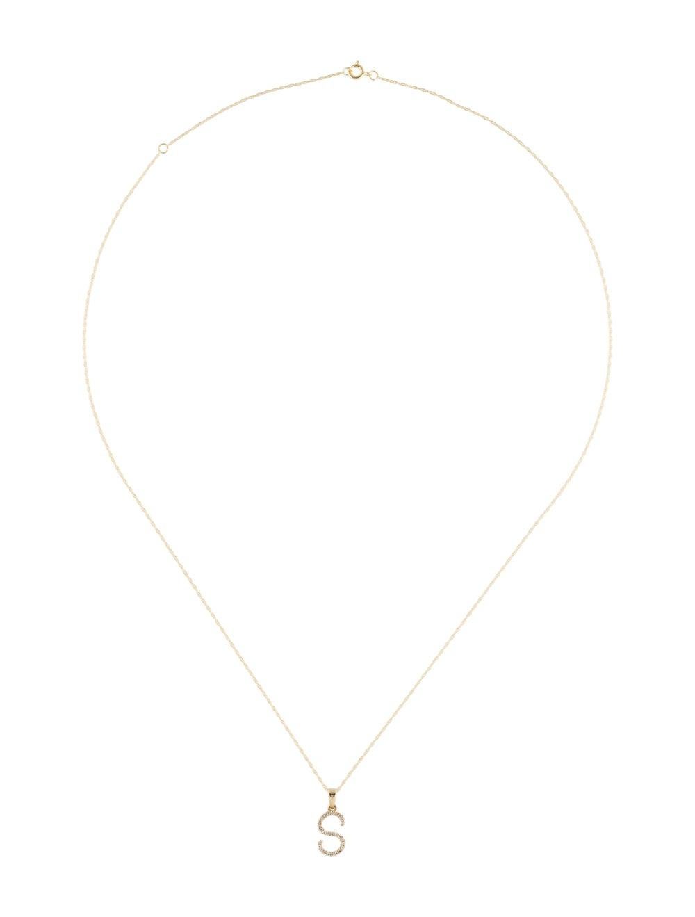 Il s'agit d'un adorable collier de lettres initiales en or 14k avec environ 0,06 ct. Diamants ronds scintillants selon l'initiale. Couleur et clarté du diamant GH-SI1-SI2. Livré avec une chaîne de 16