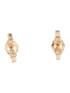 14k Yellow Gold 0.07 Carat Diamond Bar Earrings