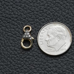 14K Yellow Gold 0.08 Ct Diamond Pave Lobster Clasp Jewelry Accessories Finding