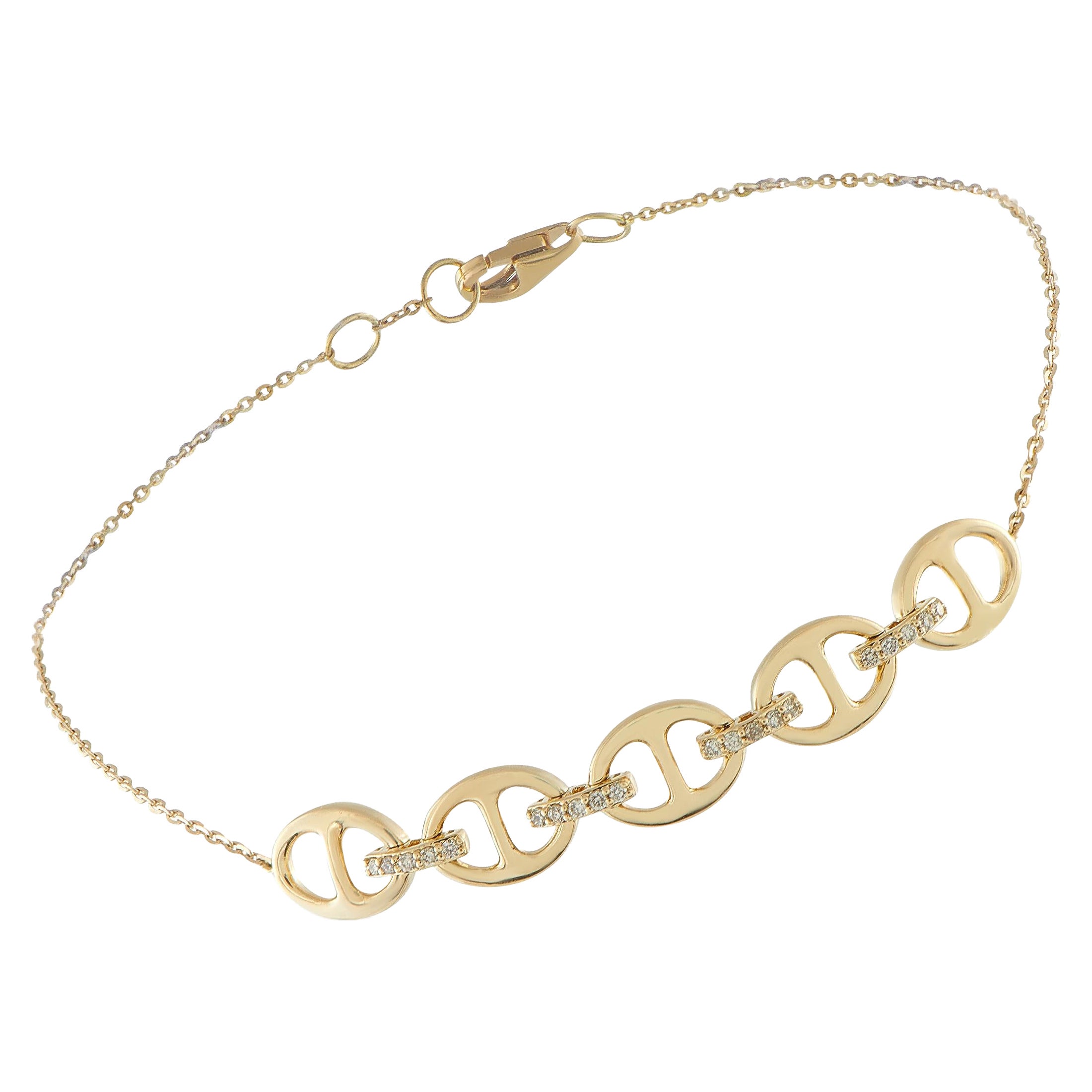 14K Yellow Gold 0.10ct Diamond Bracelet PN16553