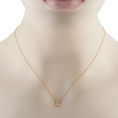 14K Yellow Gold 0.10ct Diamond Hamsa Necklace