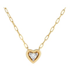 14K Yellow Gold 0.10ct Diamond Heart Necklace PN16195-Y