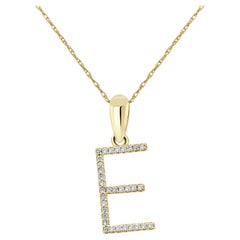 14K Gelbgold 0,10 Karat Diamant Initial E-Anhänger für Sie