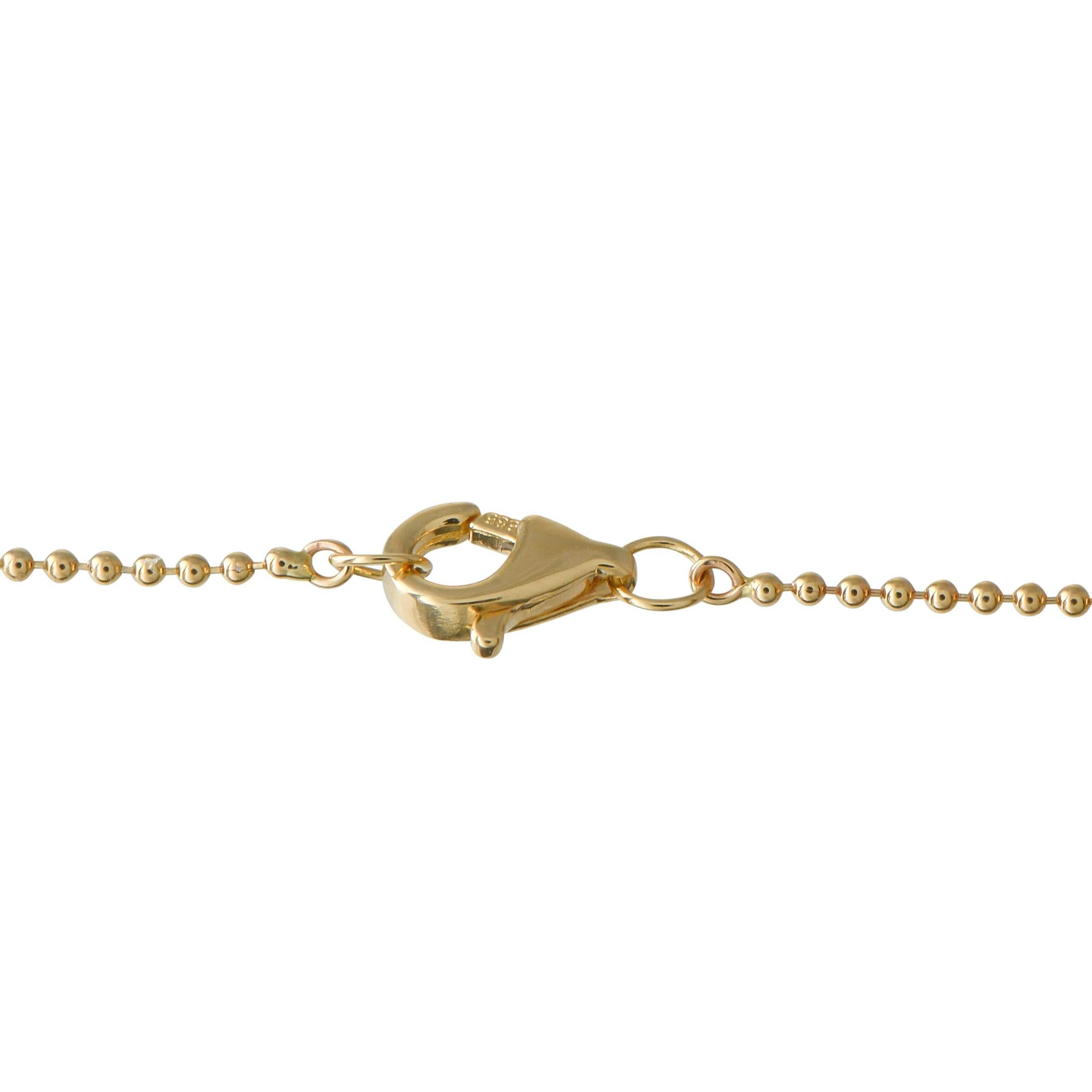 Round Cut 14K Yellow Gold 0.11ct Diamond Pendant Necklace For Sale