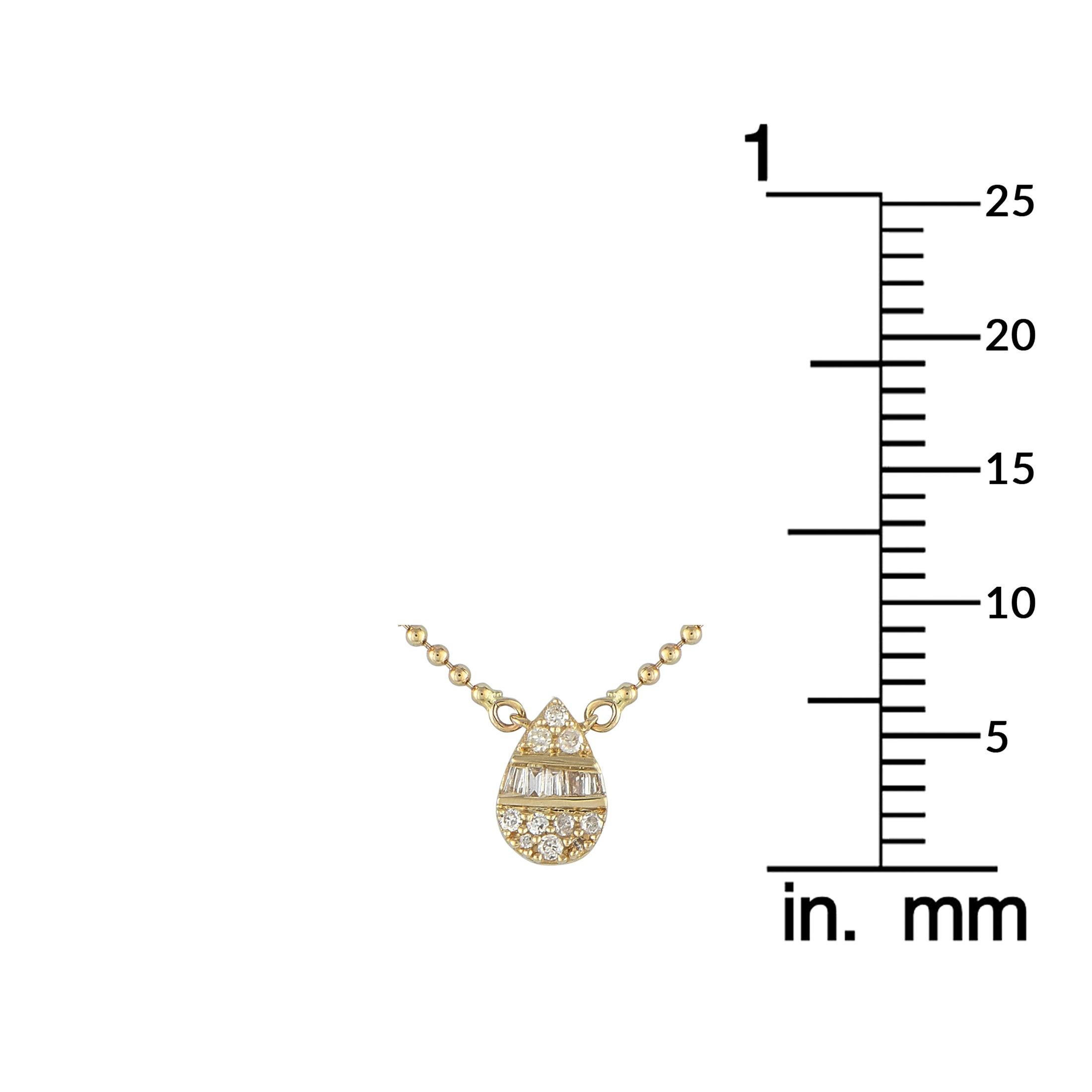 14K Yellow Gold 0.11ct Diamond Pendant Necklace In New Condition For Sale In Southampton, PA
