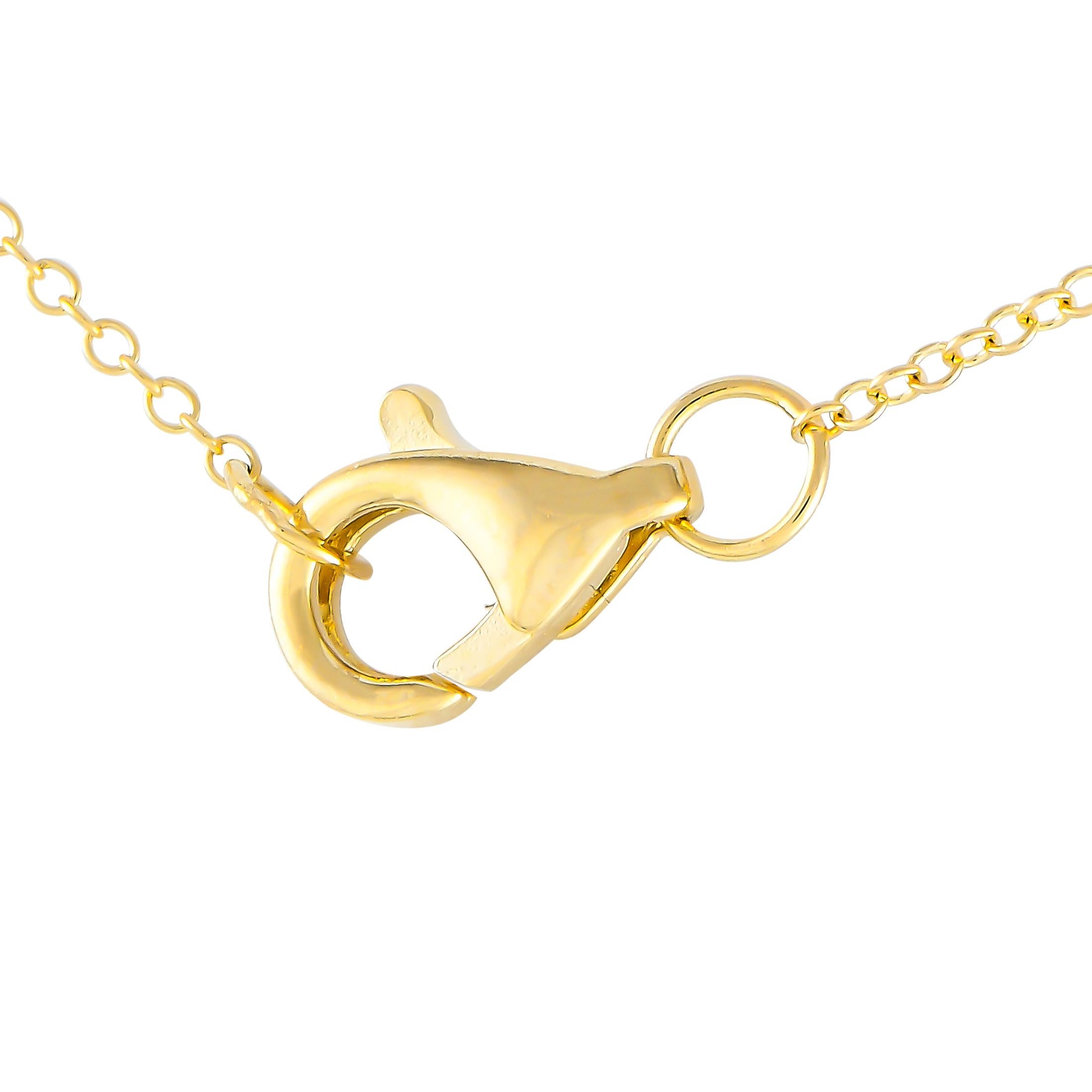 14K Gelbgold Halskette mit 0,13 Karat Diamanten PN15563 (Rundschliff) im Angebot