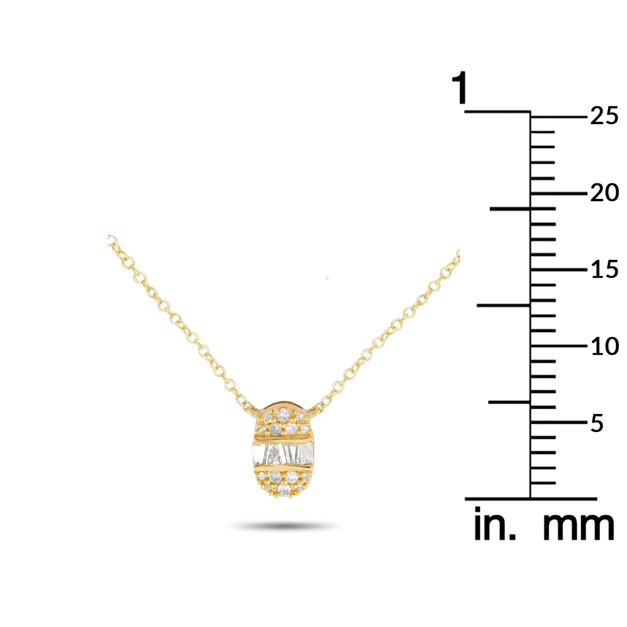 14K Gelbgold Halskette mit 0,13 Karat Diamanten PN15563 im Zustand „Neu“ im Angebot in Southampton, PA