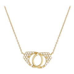 14K Yellow Gold 0.15ct Diamond Handcuff Necklace PN15502-Y