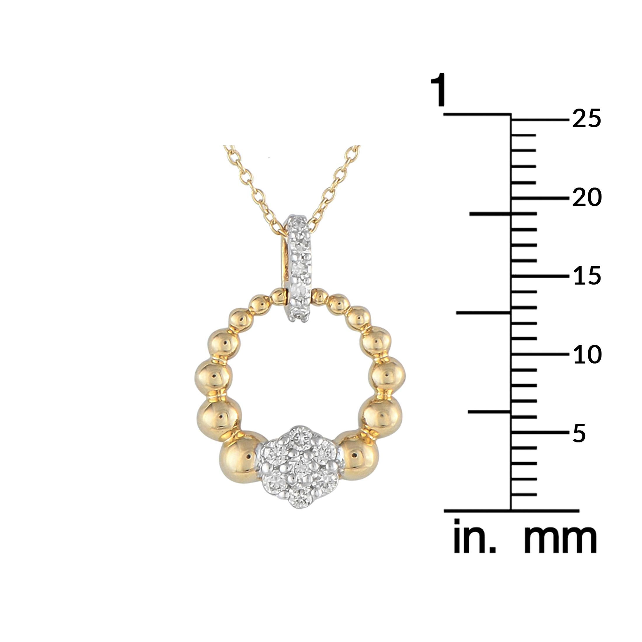 Collana con ciondolo in oro giallo 14K e diamanti da 0,15 carati In condizioni Nuovo in vendita a Southampton, PA