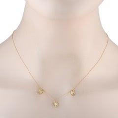 14K Yellow Gold 0.15ct Diamond Station Necklace