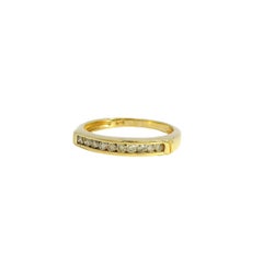 14k Yellow Gold 0.15ctw Round Brilliant 10 Stone Channel Set Ring