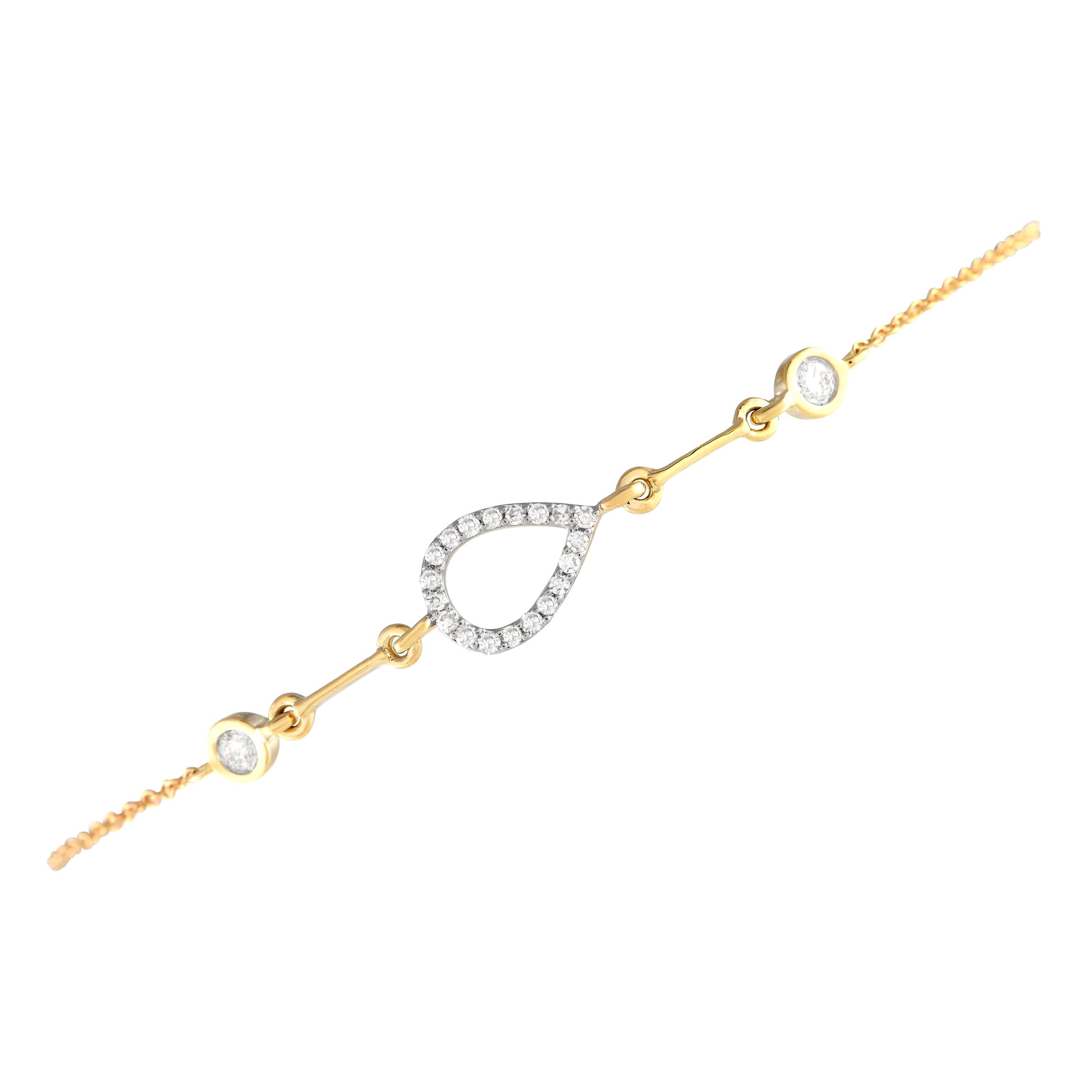 14K Yellow Gold 0.16ct Diamond Bracelet