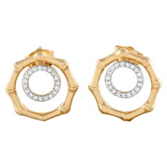 14K Yellow Gold 0.16ct Diamond Octagon Earrings ER29881-Y