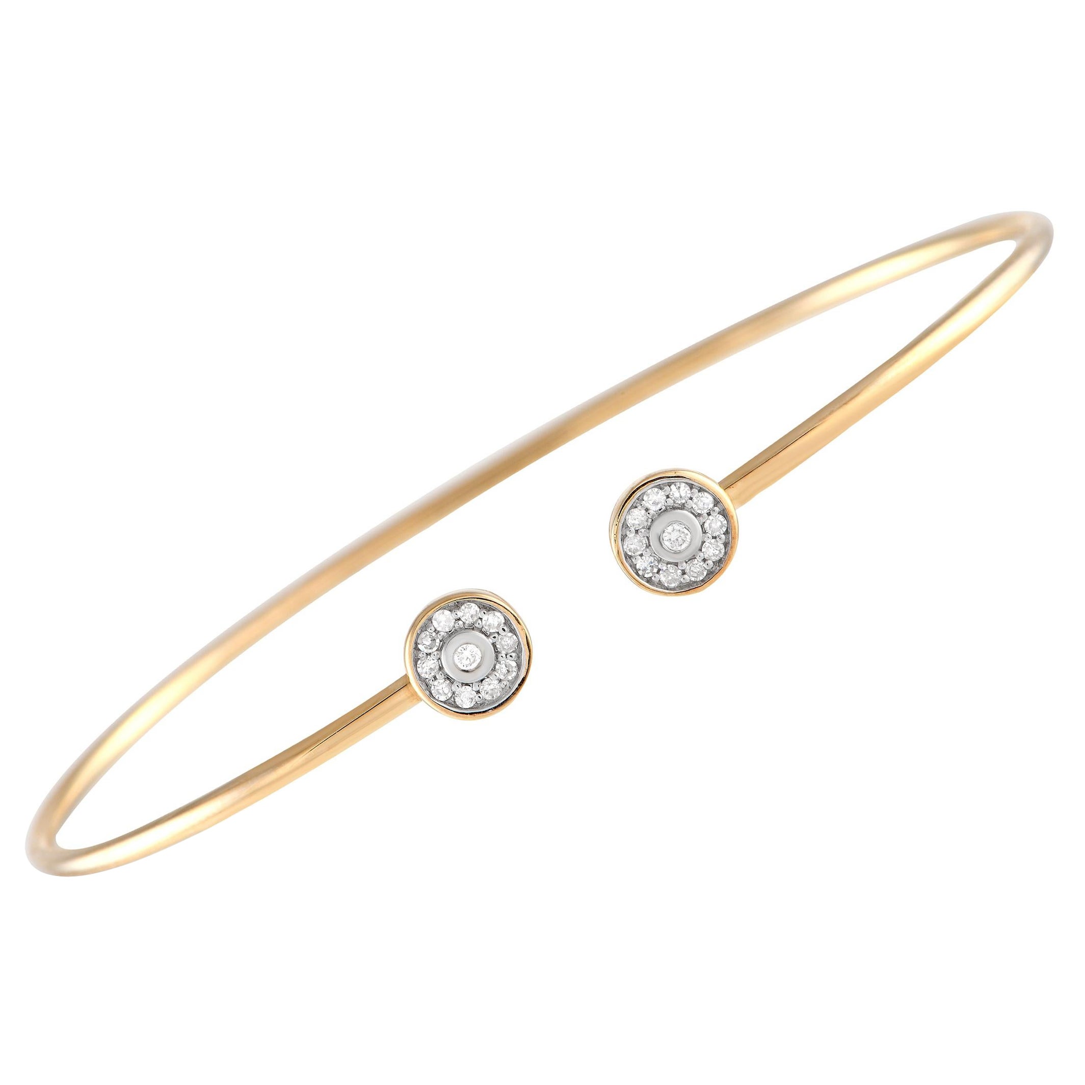 Armreif aus 14 Karat Gelbgold mit 0,17 Karat Diamanten