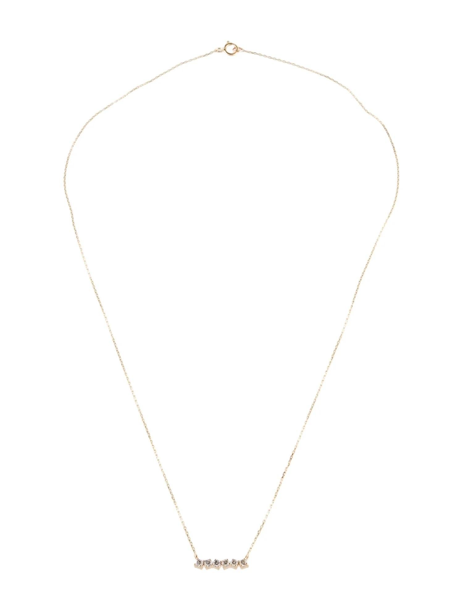 Artist 14K Yellow Gold 0.18 Carat Diamond Pendant Necklace For Sale