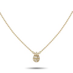 14K Yellow Gold 0.20ct Diamond Pendant Necklace