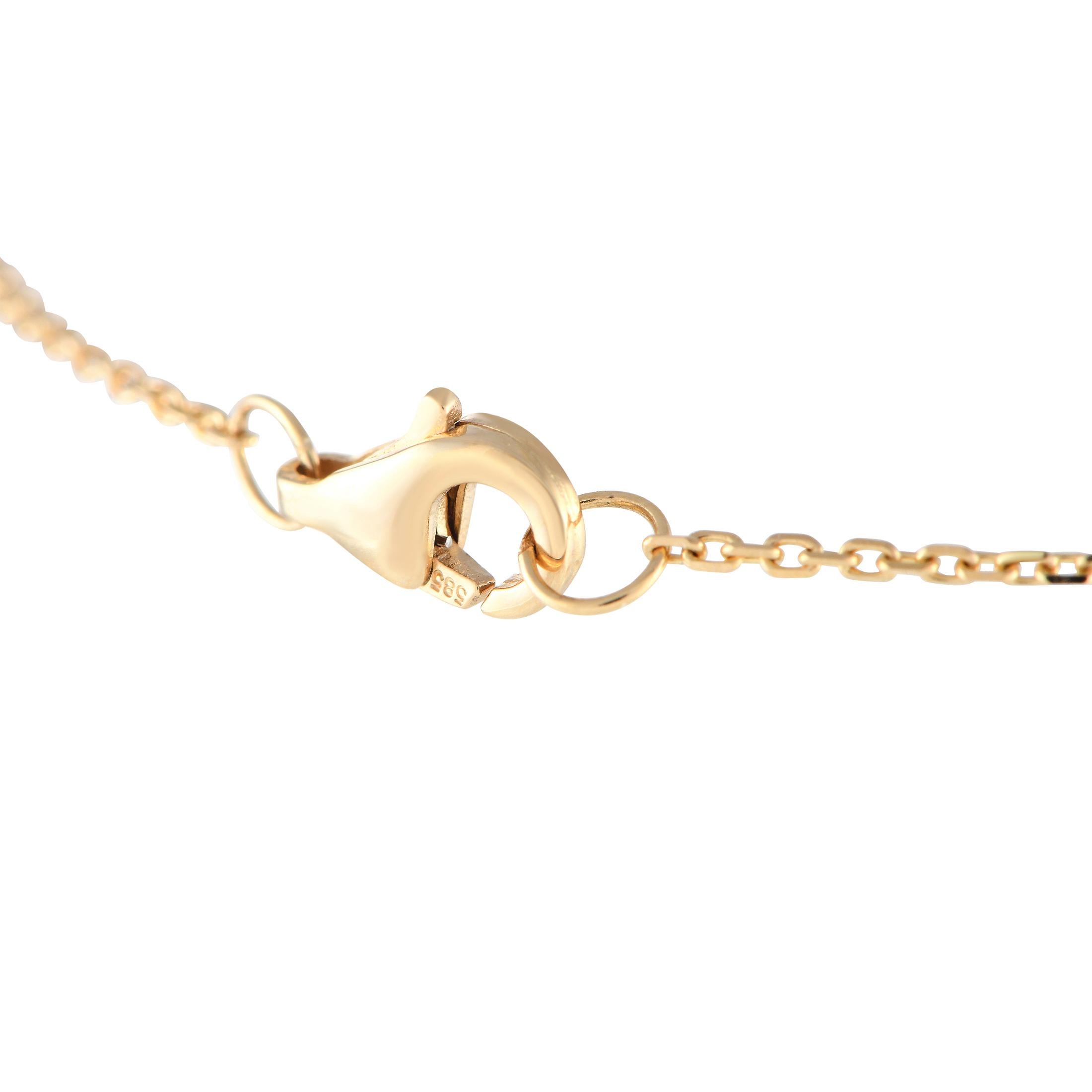 Round Cut 14K Yellow Gold 0.20ct Diamond Station Bracelet For Sale
