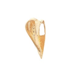 14k Yellow Gold 0.20ctw Diamond Large Grooved Ribbed Slide Heart Pendant